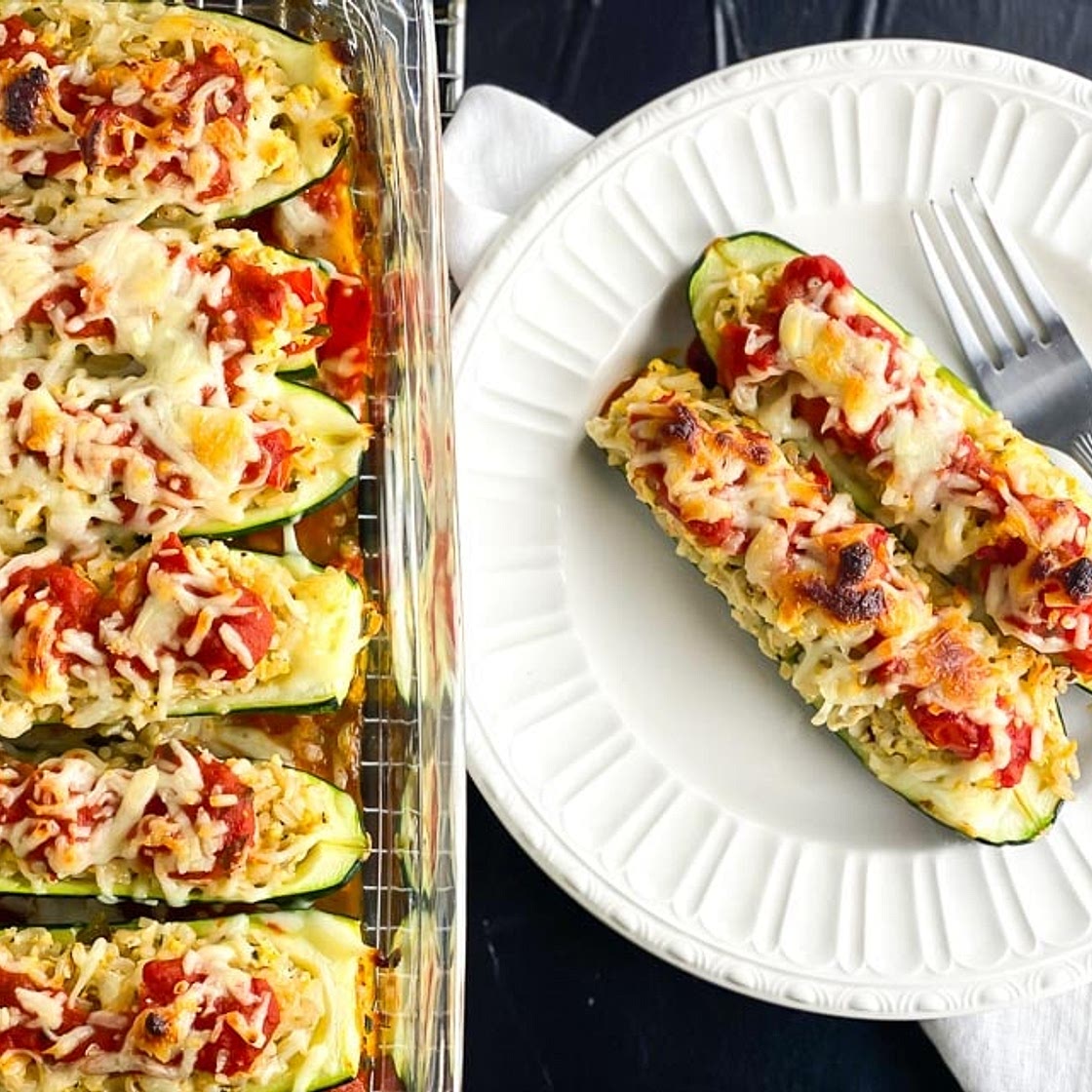 Low FODMAP Stuffed Zucchini Boats