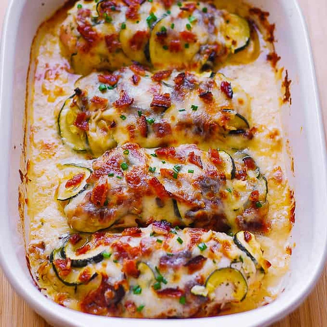 Chicken Zucchini Bake with Bacon