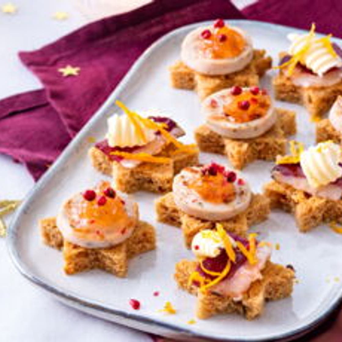 Toasts de pain d’épice aux deux saveurs
