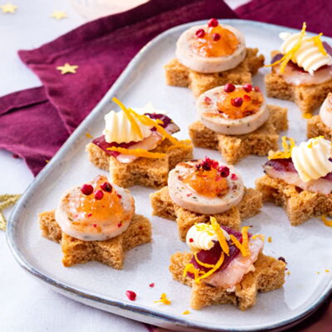 Toasts de pain d’épice aux deux saveurs