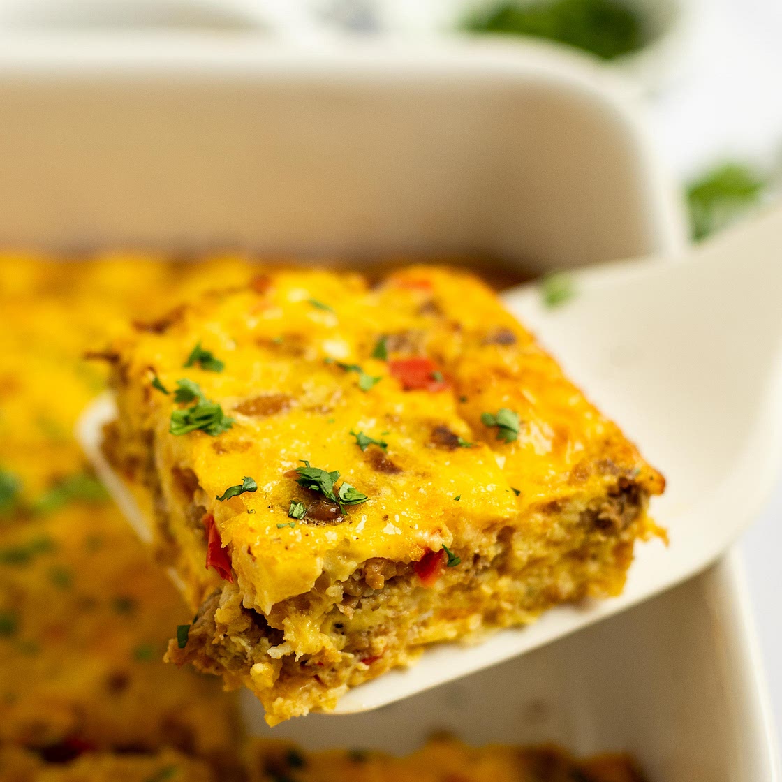 Cheesy Pepper Sausage Keto Breakfast Casserole (only 15 min to prep!!)