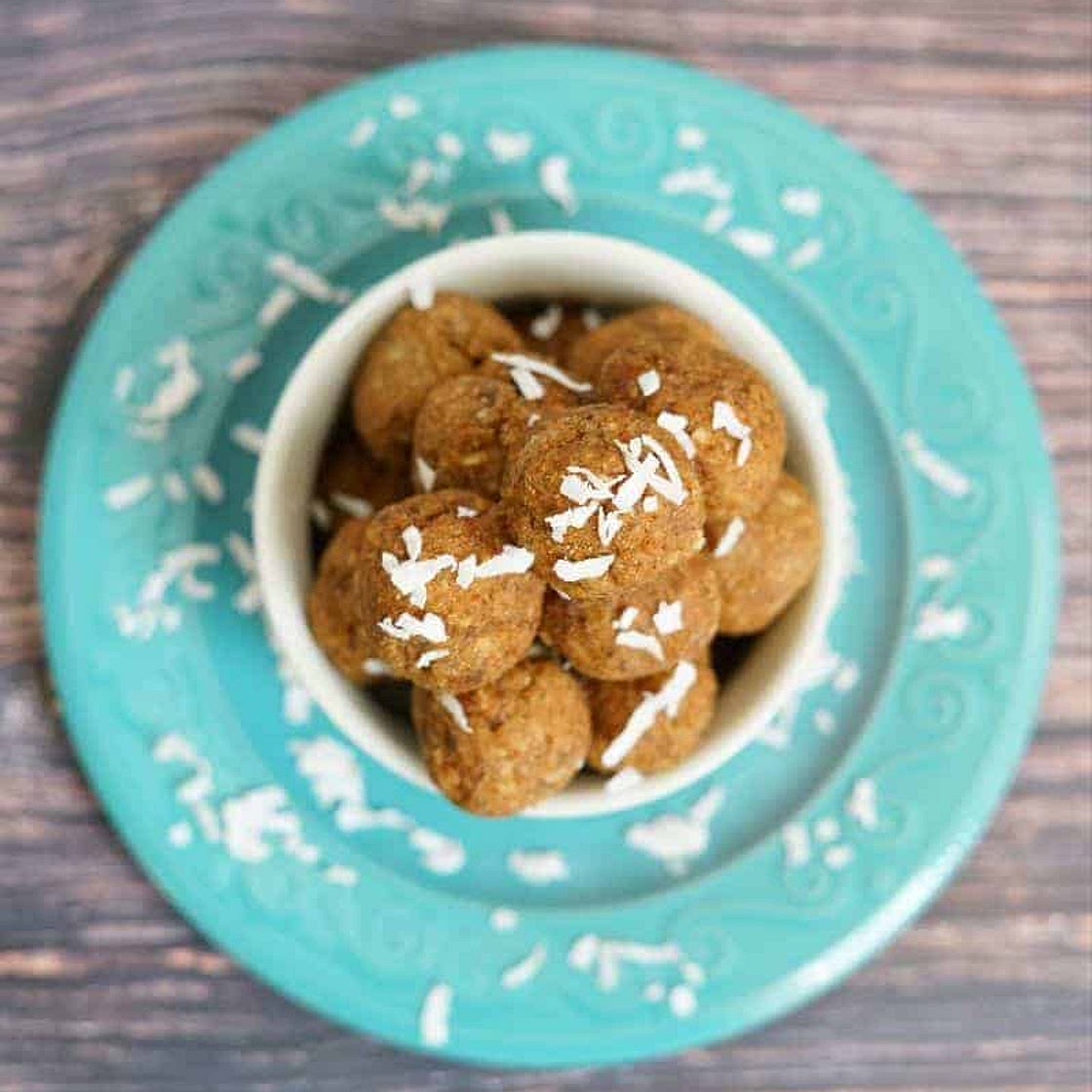 No Bake Carrot Cake Protein Balls (Paleo, AIP, GF)
