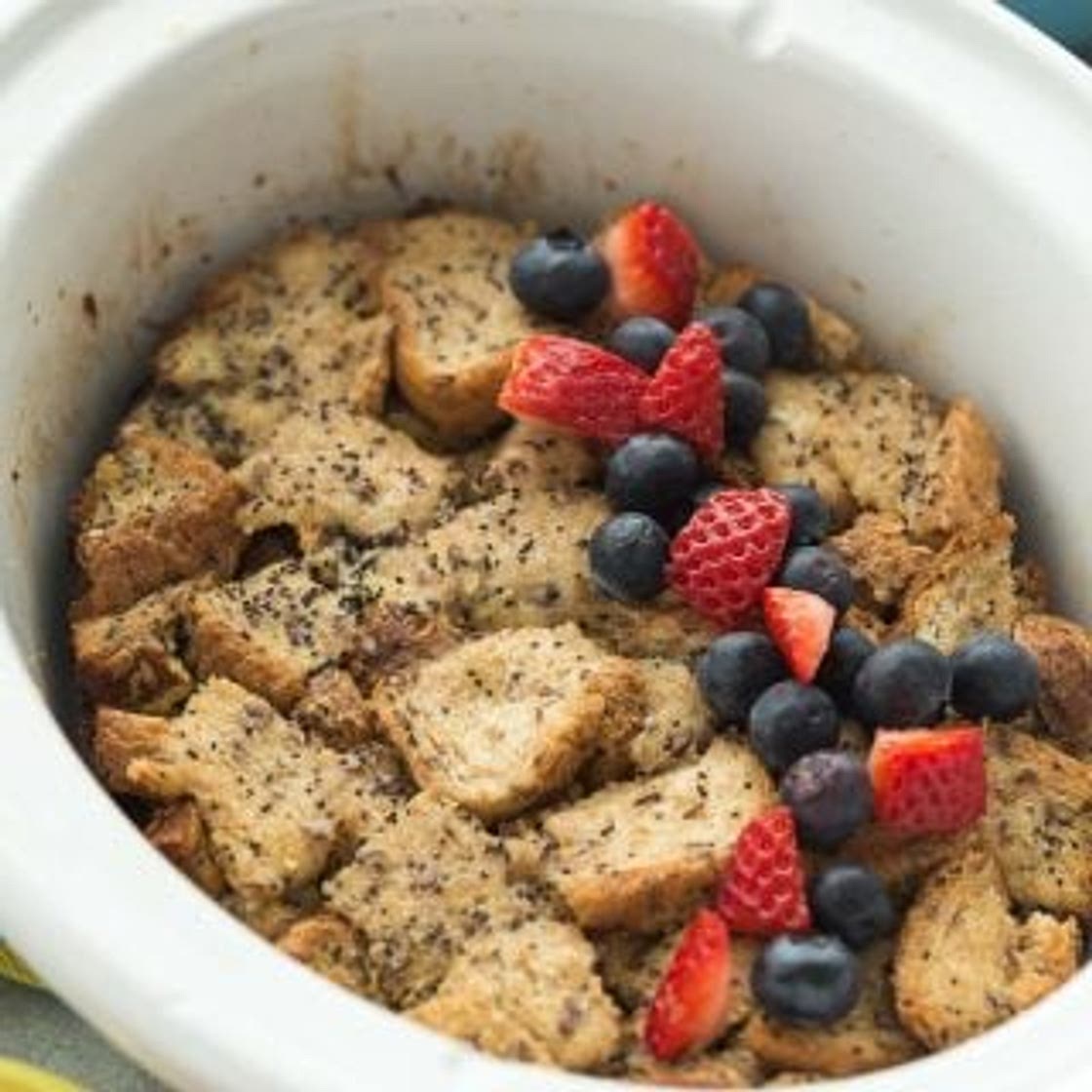 Overnight Slow Cooker Lemon Poppy Seed French Toast (oven instructions)