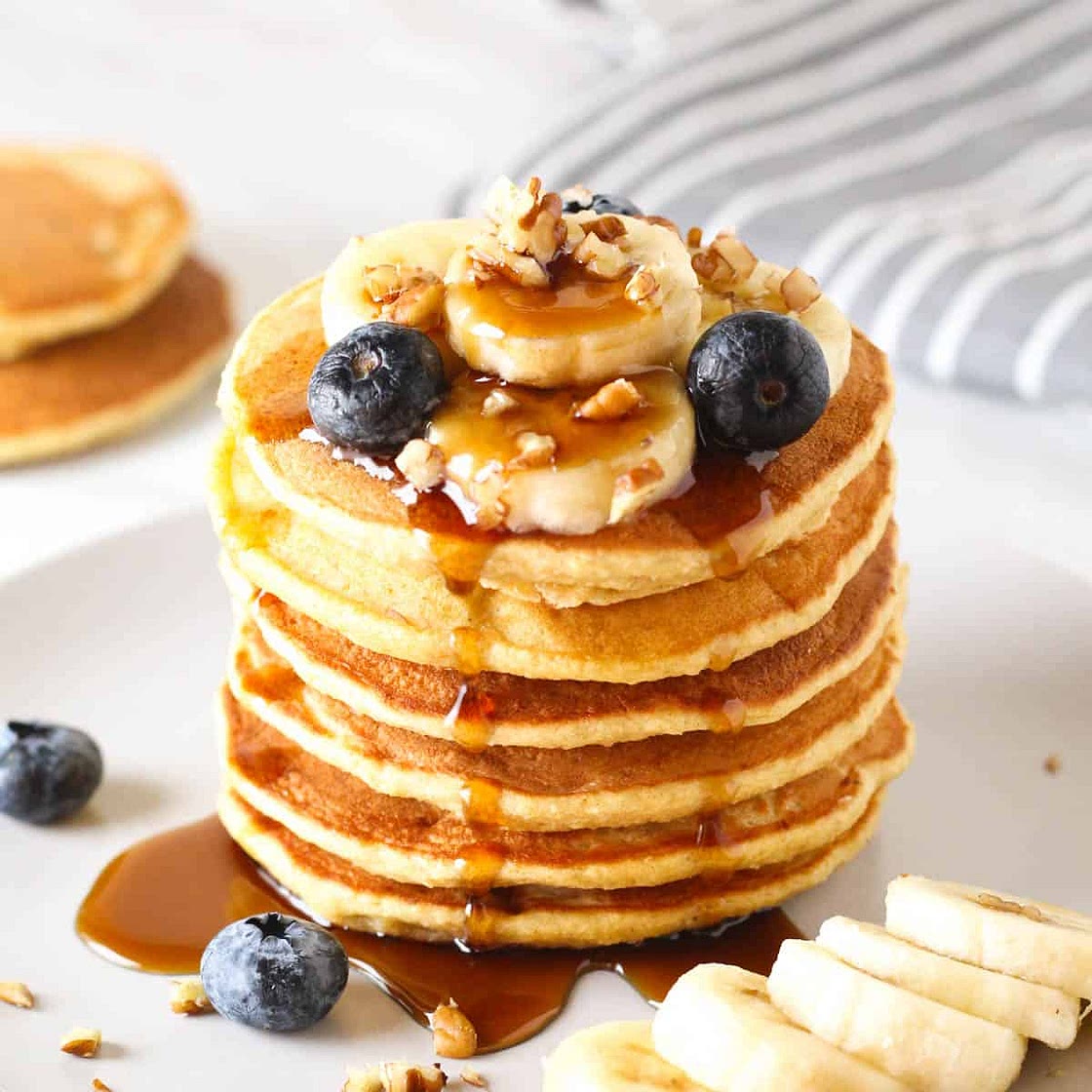 Vegan Banana Chickpea Flour Protein Pancakes