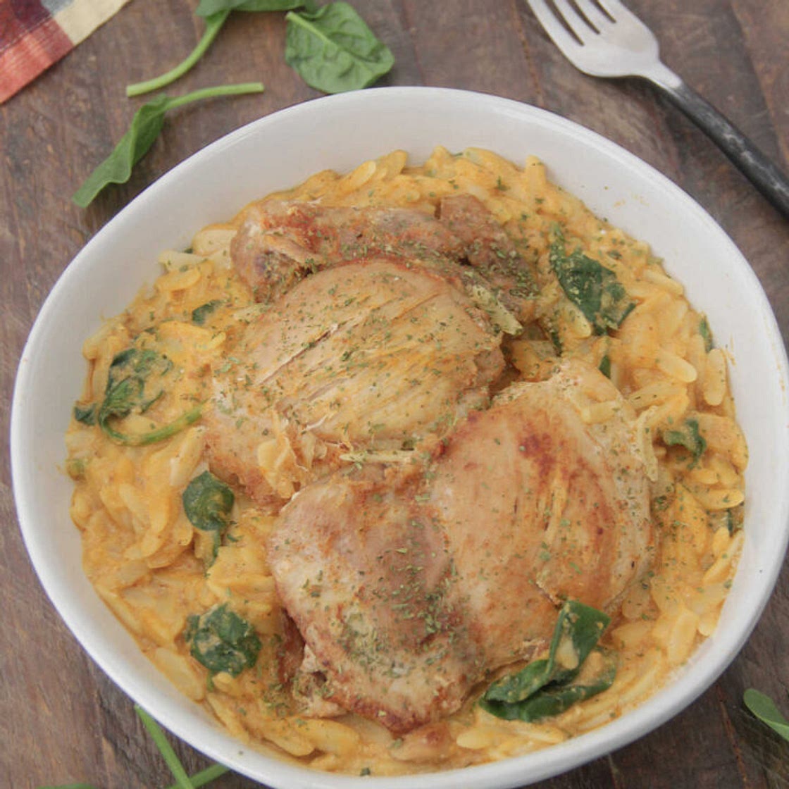 One-Pot Pumpkin Orzo and Chicken