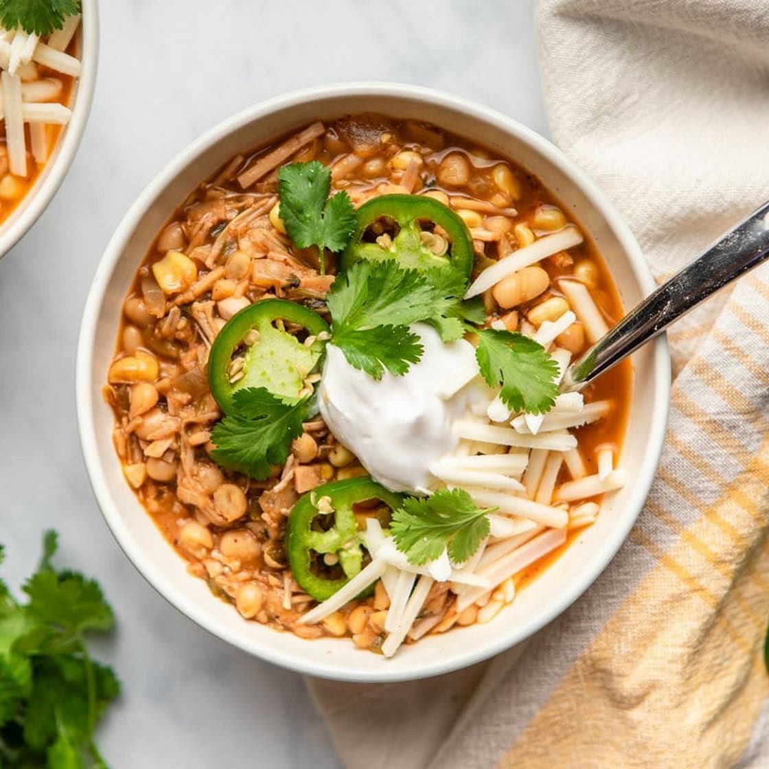 Vegan White Bean Chili with Jackfruit