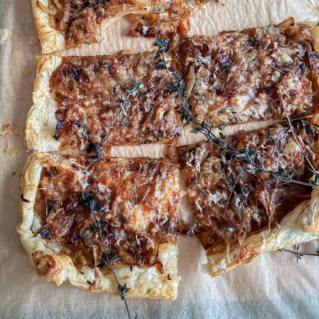 Caramelized Onion Tart with Gruyere