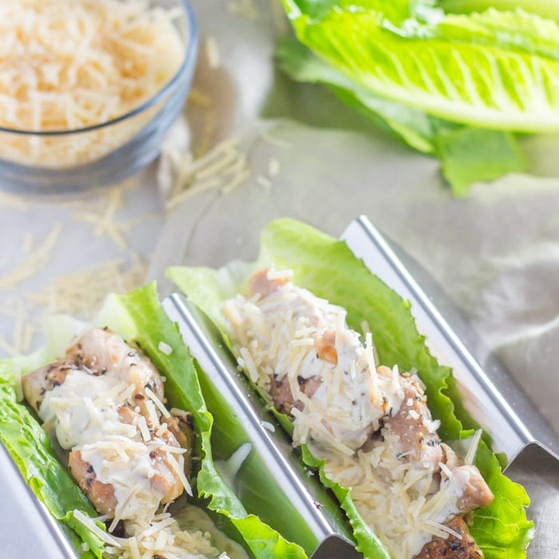 Low Carb Caesar Chicken Lettuce Wrap (Keto, Grain Free)
