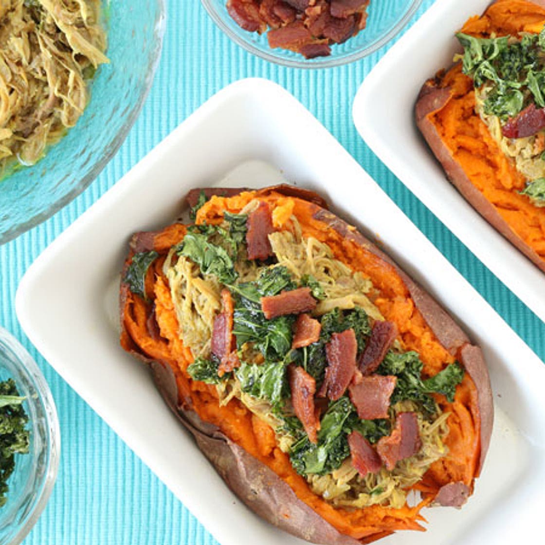AIP Pulled Pork Loaded Sweet Potatoes