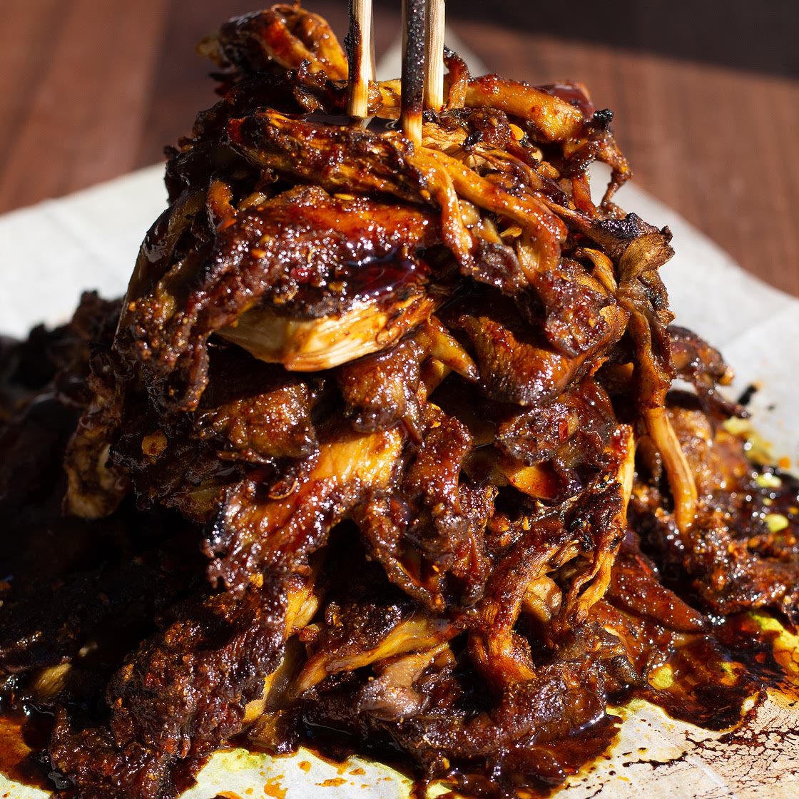 Balsamic Glazed Oyster Mushrooms - Shawarma Style