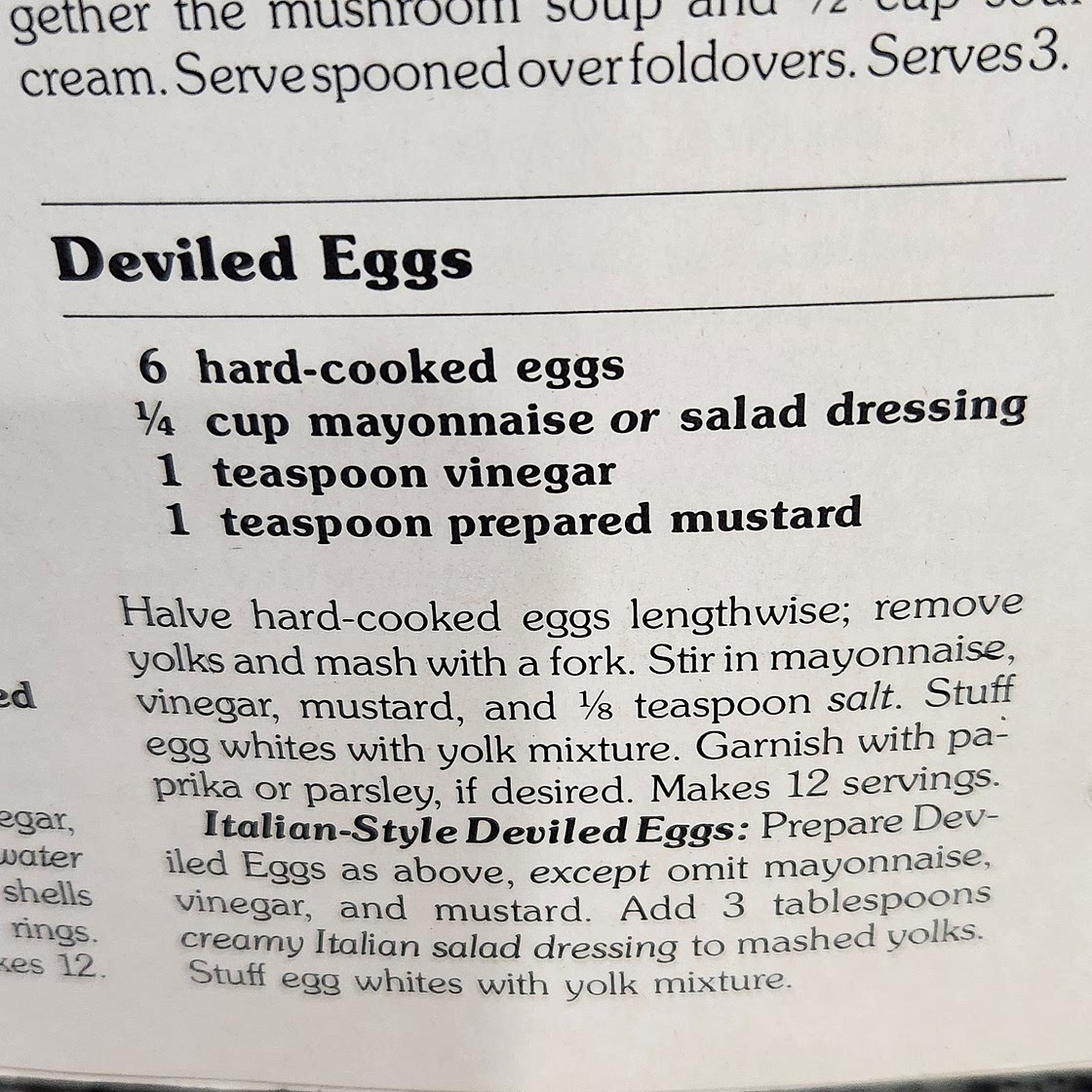 Deviled Eggs (Red Cookbook)