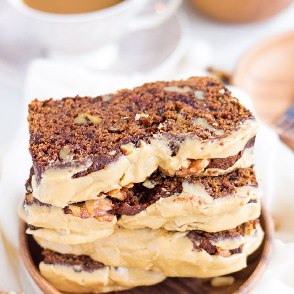 Coffee Date Walnut Bread with Coffee Glaze