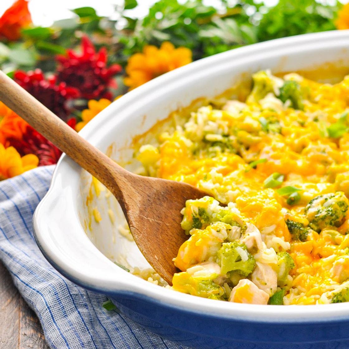 Dump-and-Bake Chicken Broccoli Rice Casserole