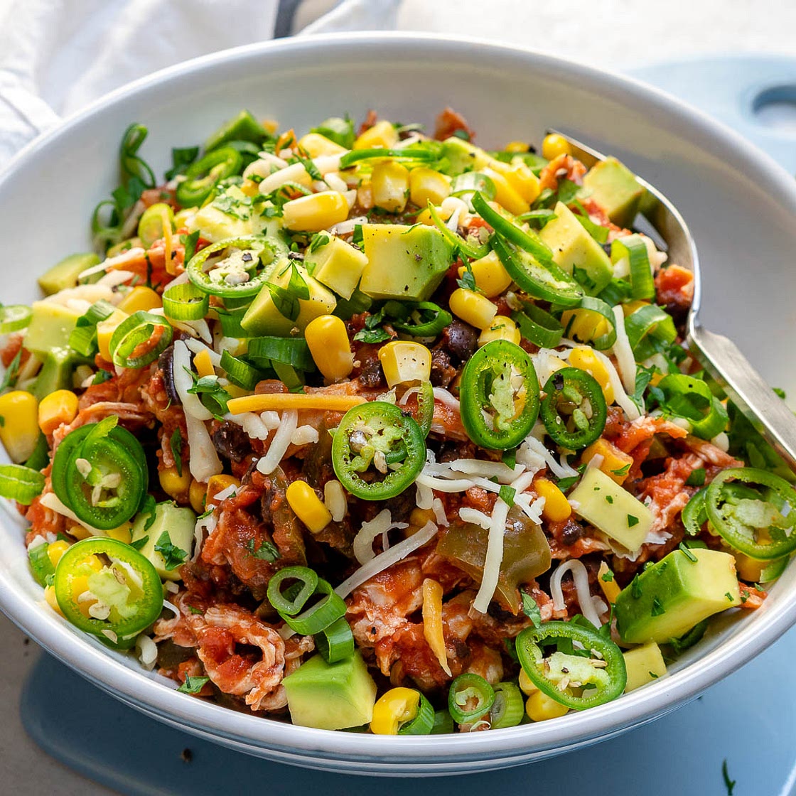 Clean Eating Crockpot Mexican Chicken Bowls!