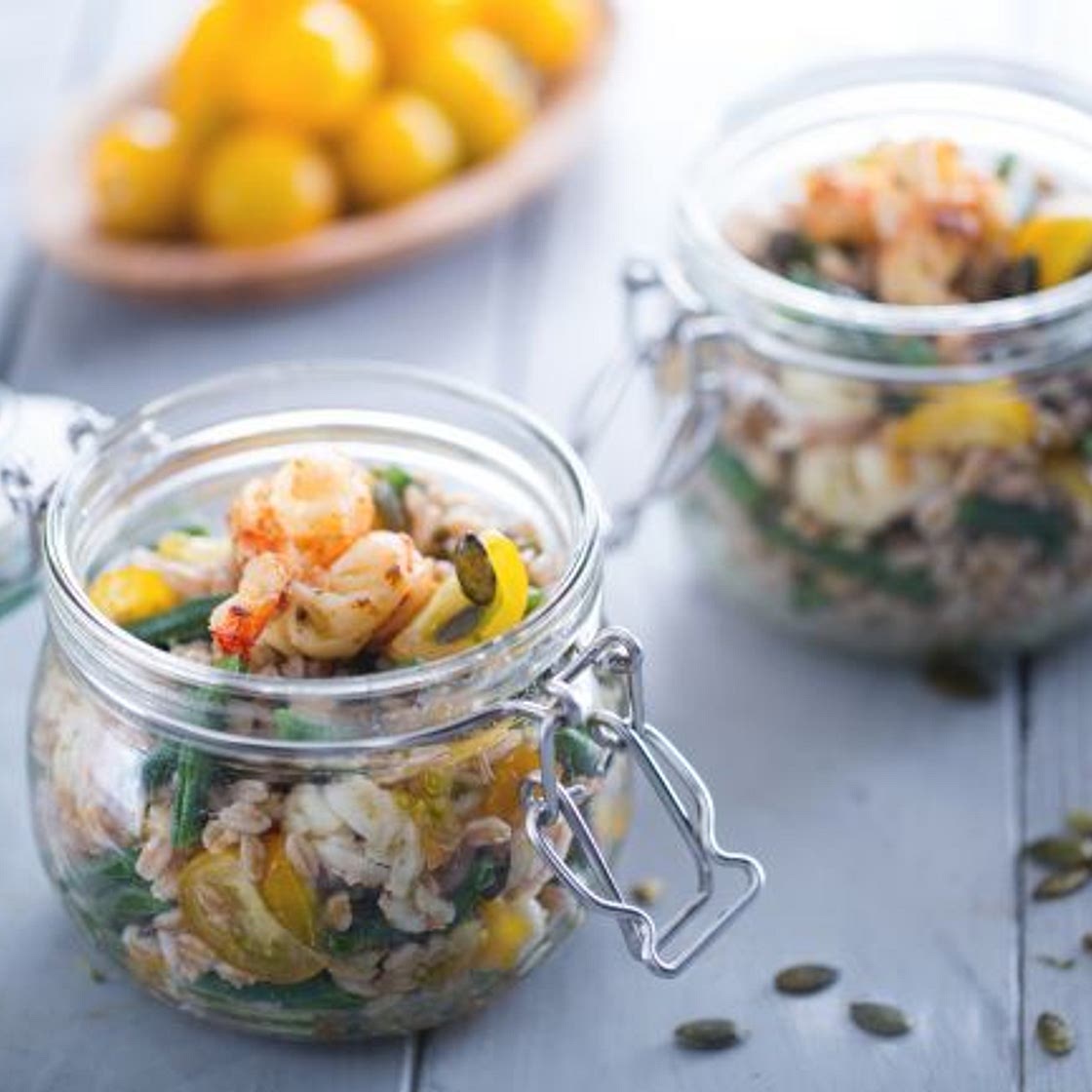 Insalata di farro e gamberi