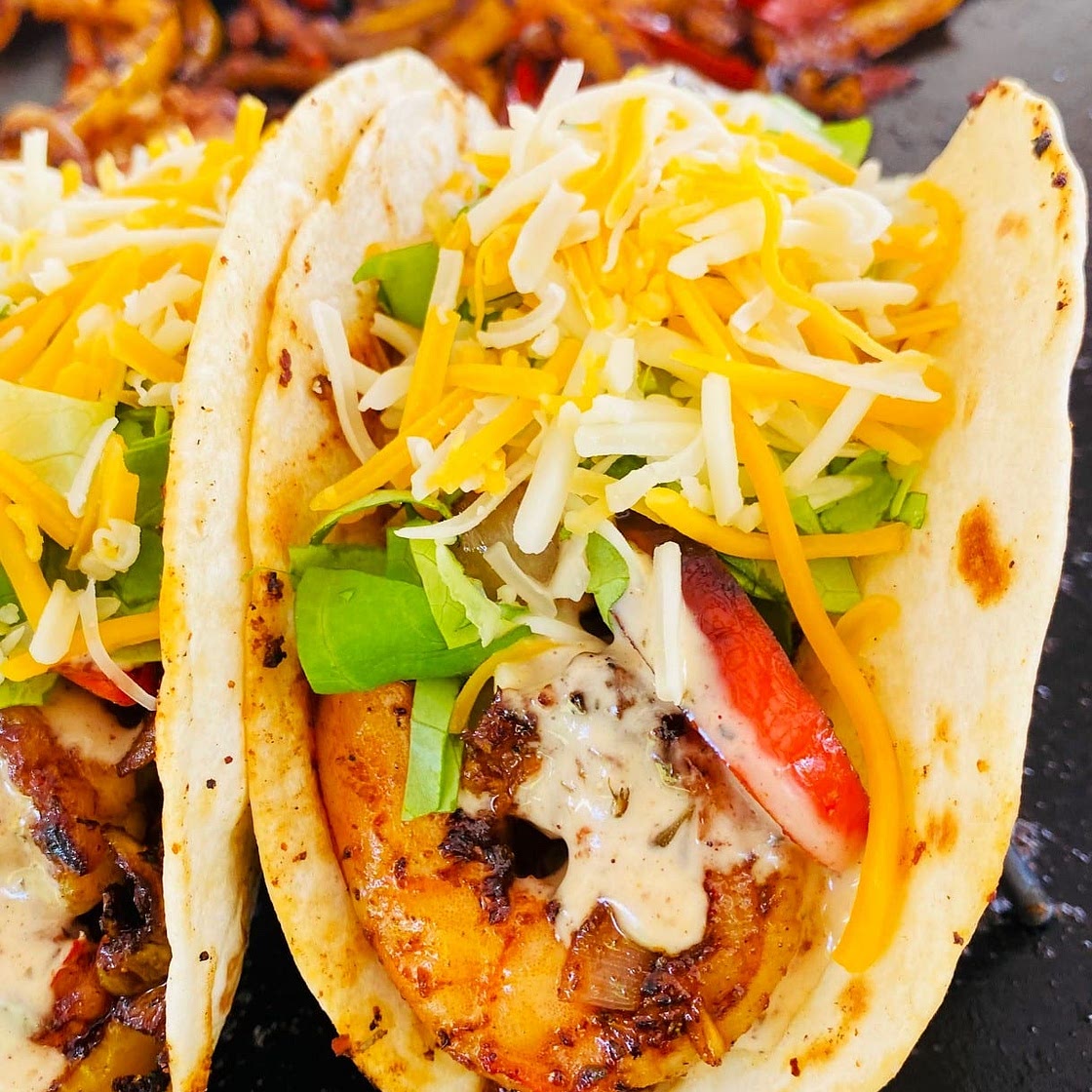 Blackstone Caribbean Jerk Shrimp Tacos