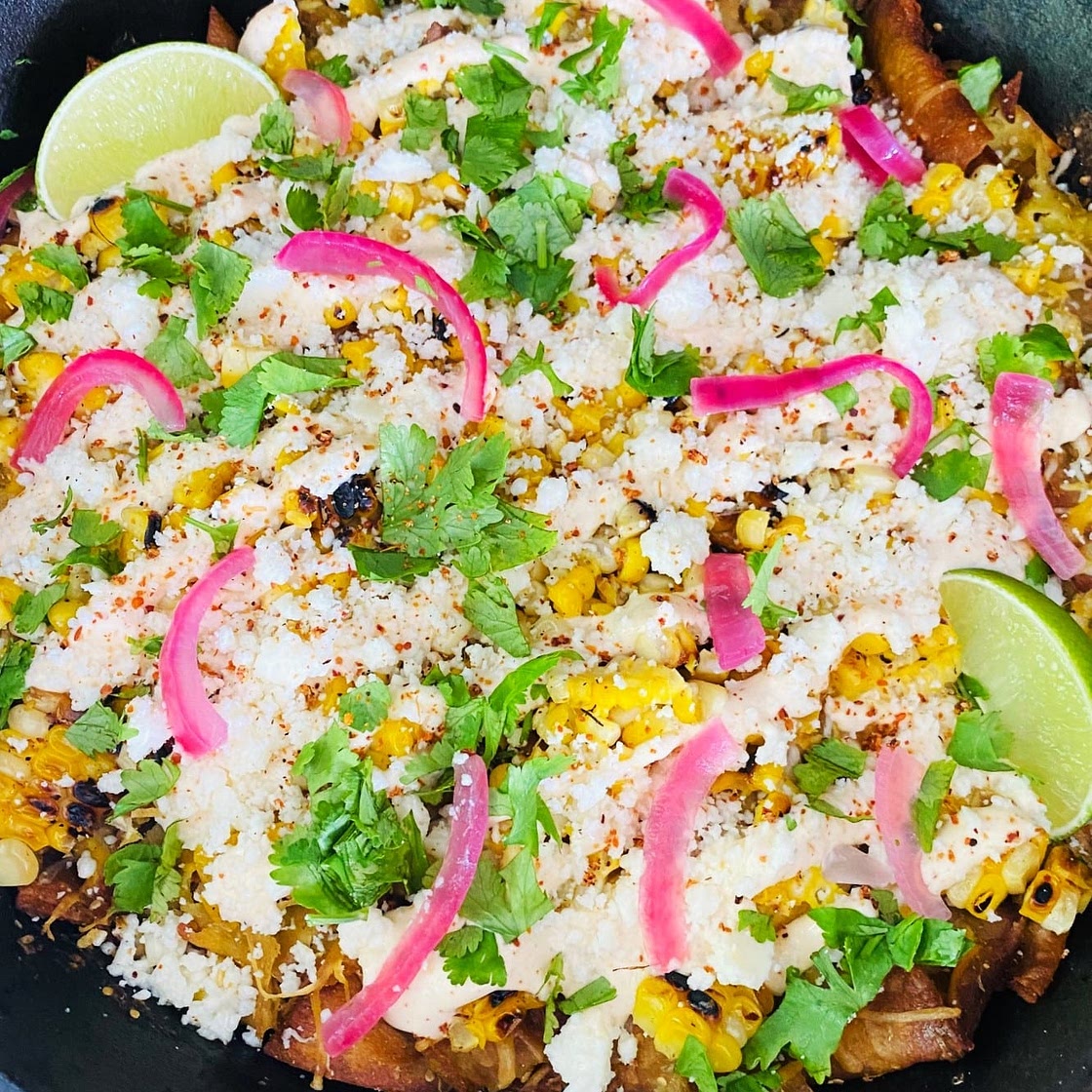 Smoked Street Corn Chilaquiles