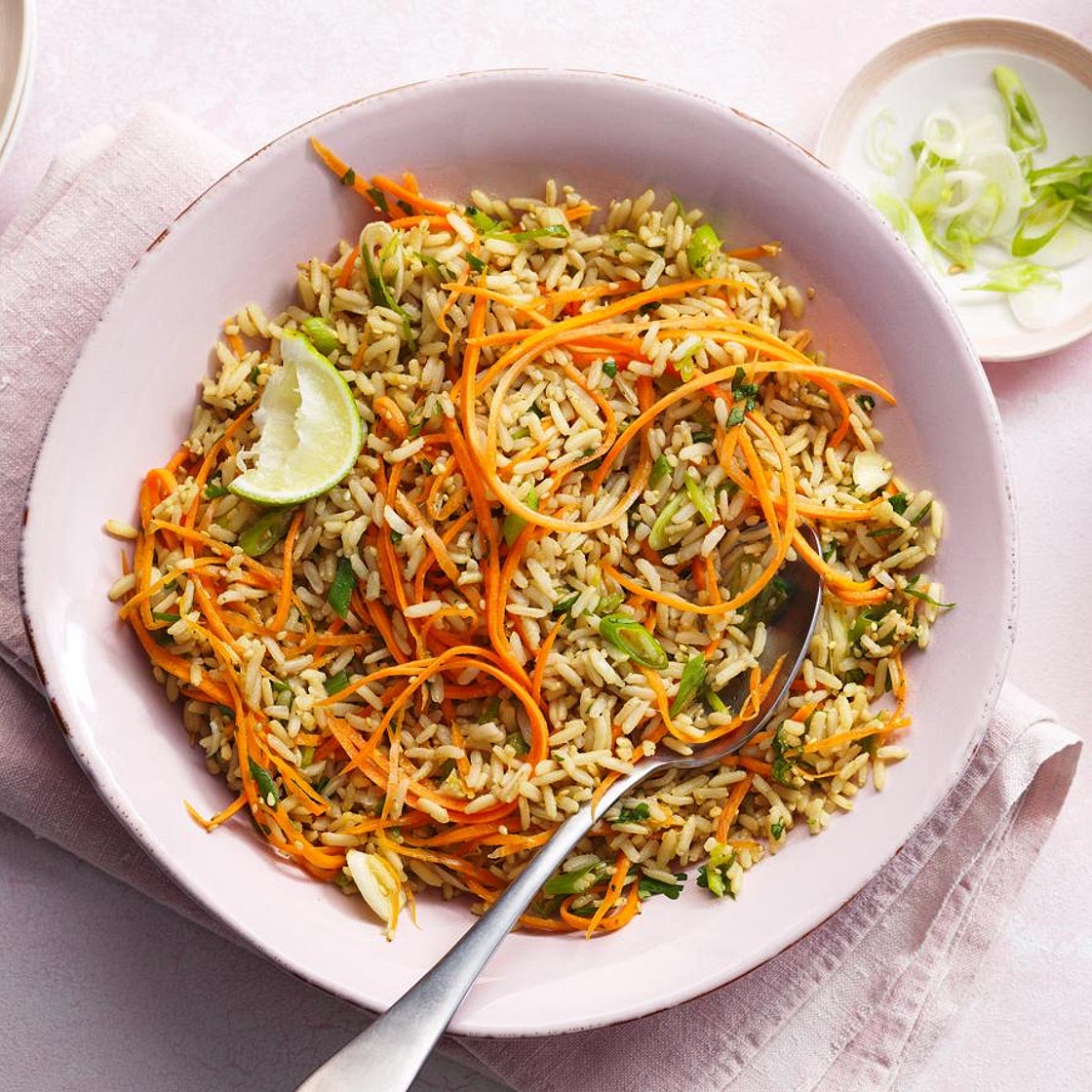 Microwave carrot and ginger rice