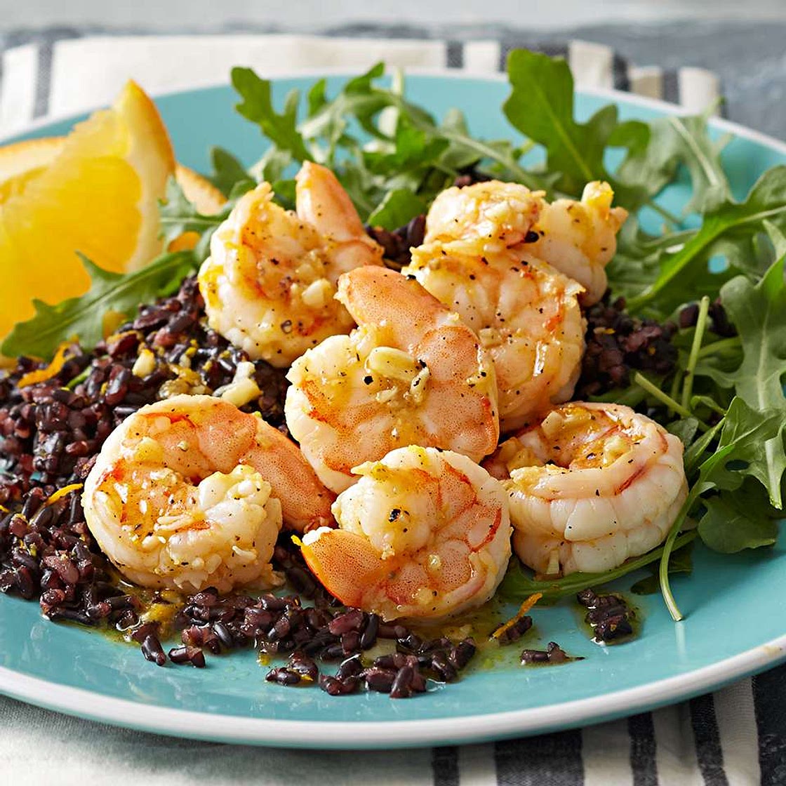 Citrus Shrimp with Black Rice