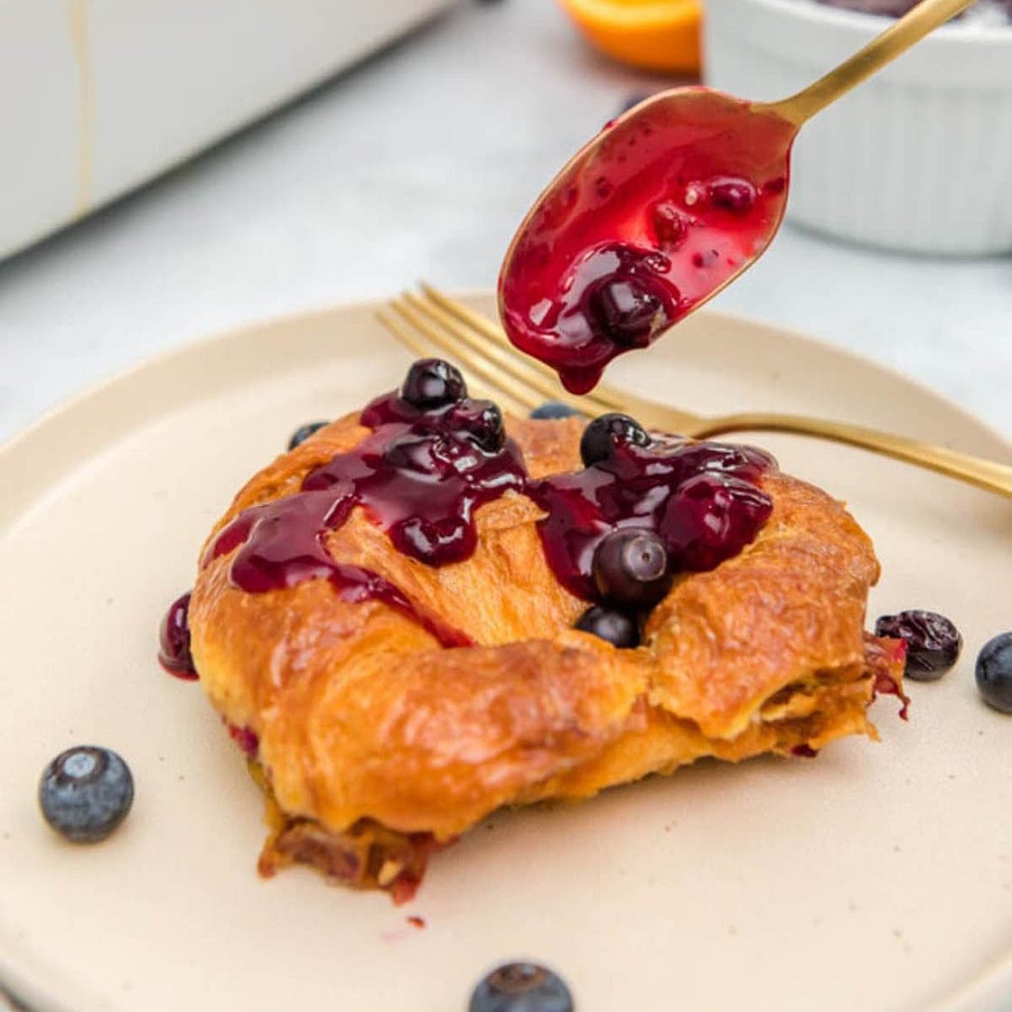 Blueberry Croissant French Toast