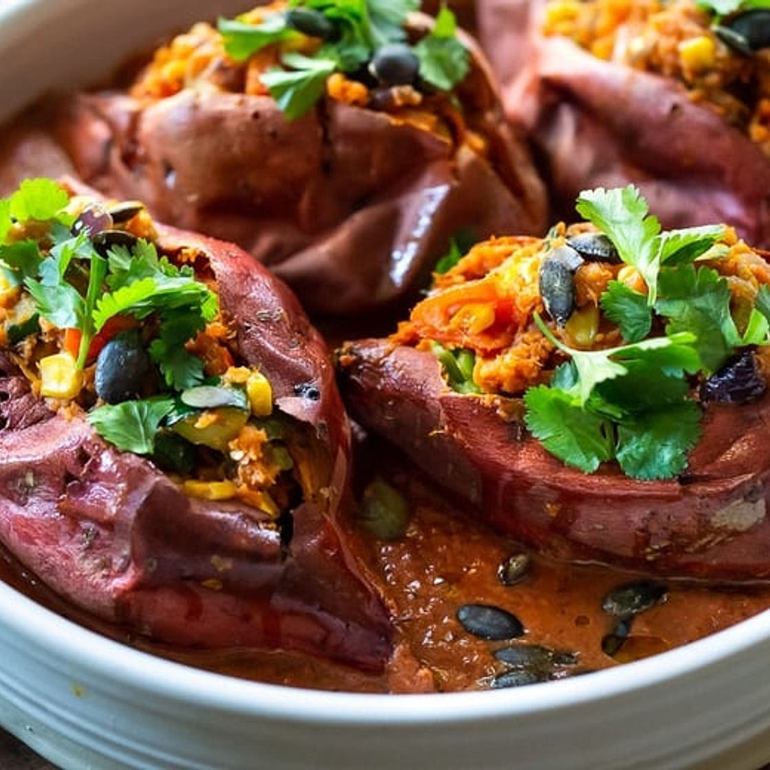 Oaxacan Stuffed Sweet Potatoes