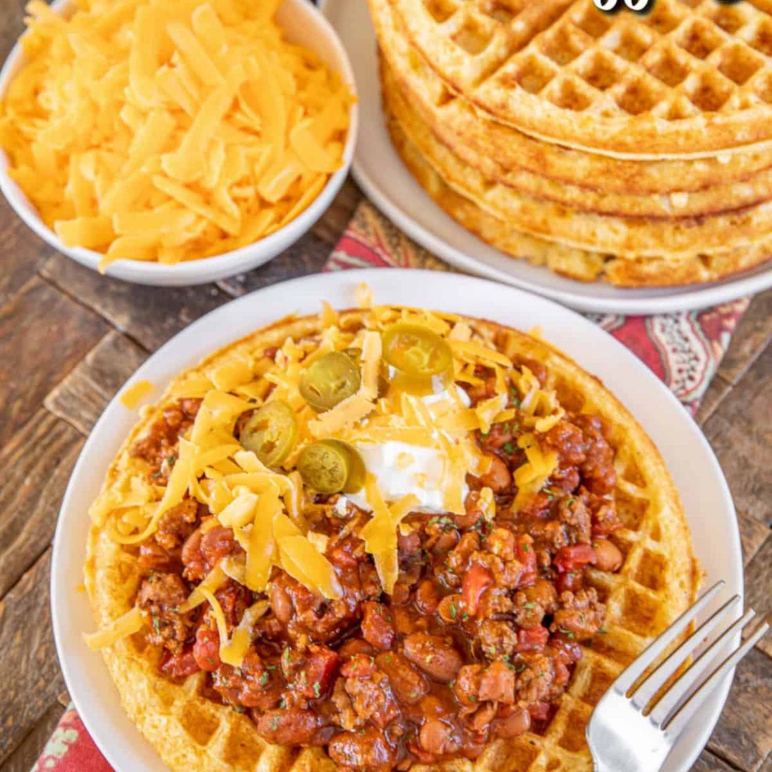 Cheddar Cornbread Waffles