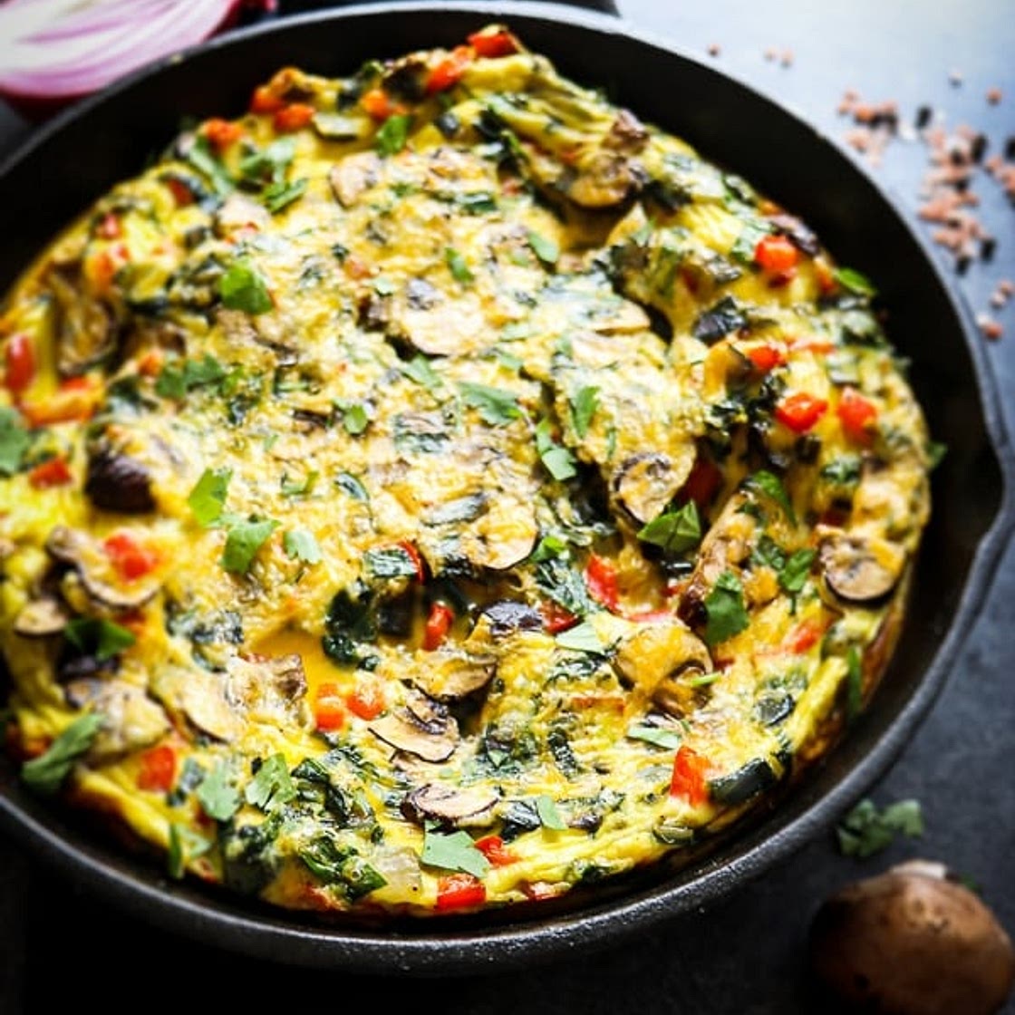 Baked Spinach and Mushroom Frittata