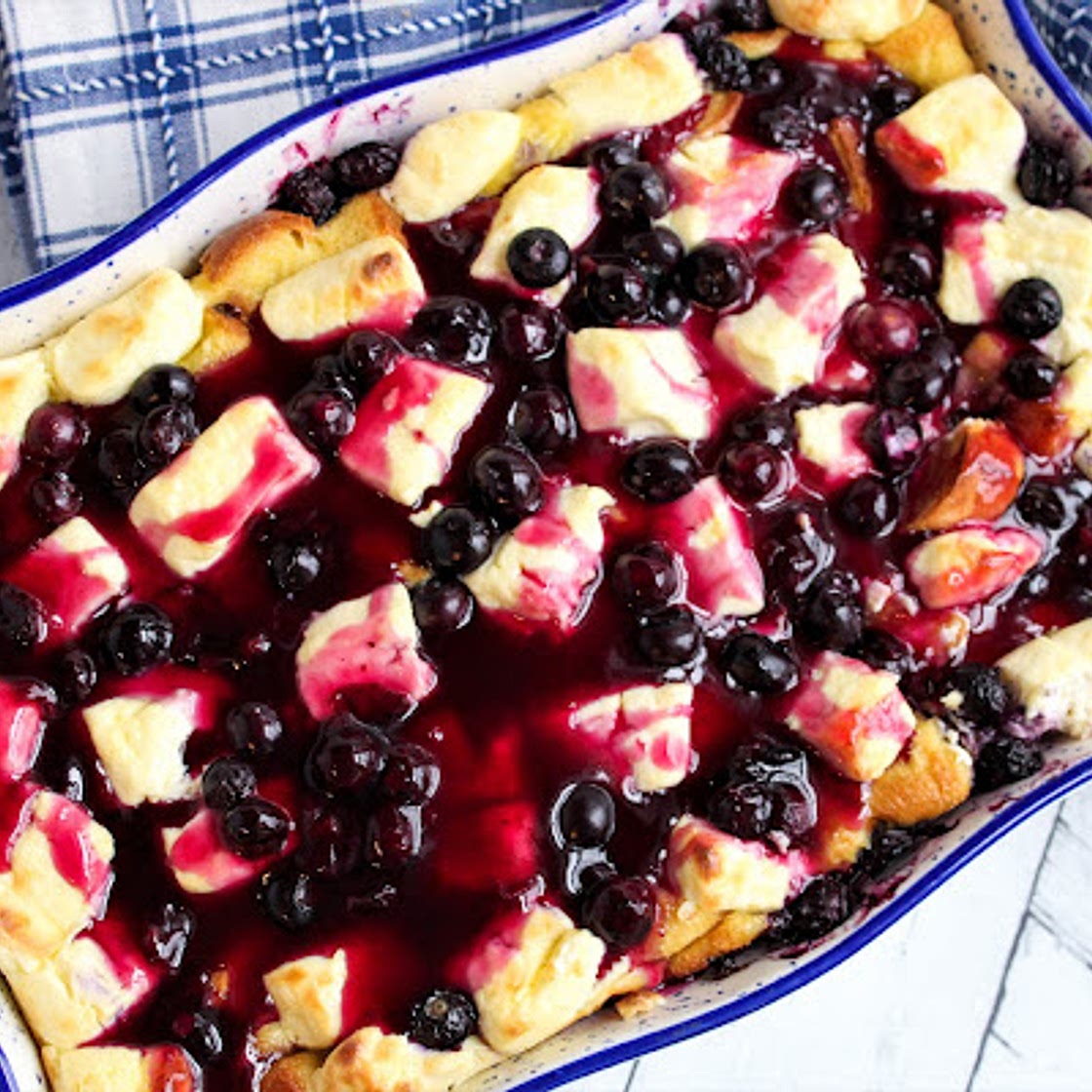 Blueberry Cream Cheese French Toast Casserole