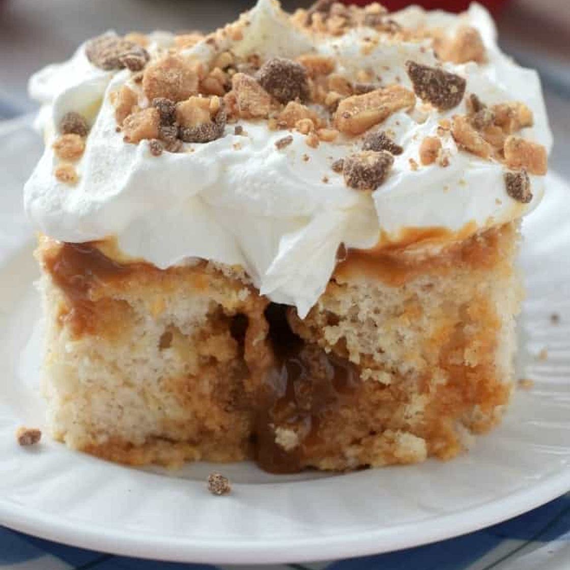 Caramel Apple Poke Cake