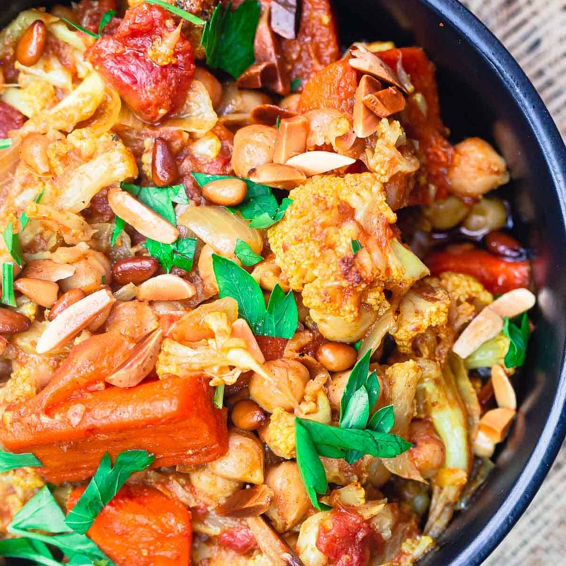 Roasted Cauliflower and Chickpea Stew