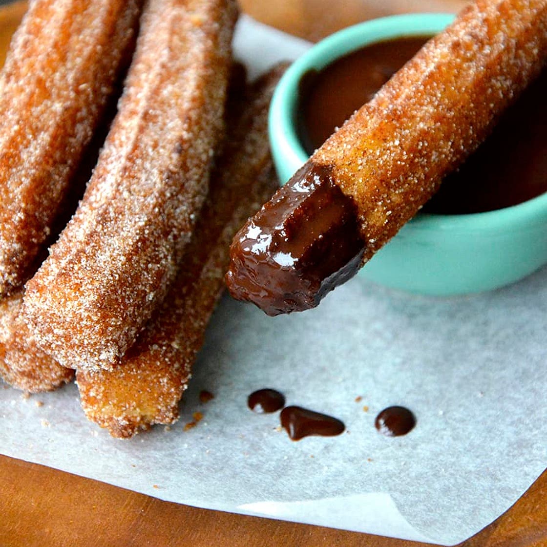 Easy Homemade Churros with Chocolate Sauce