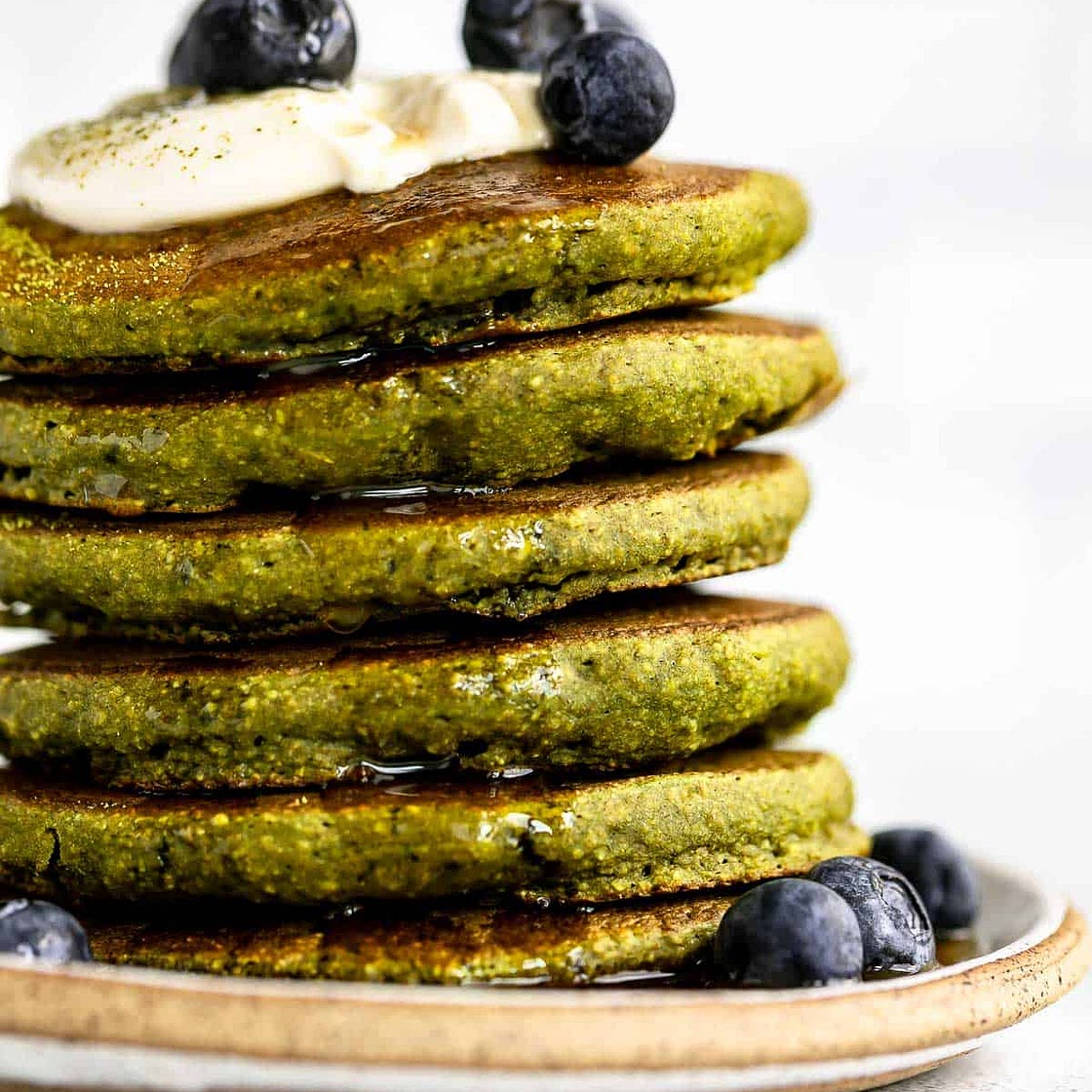 Fluffy Matcha Pancakes