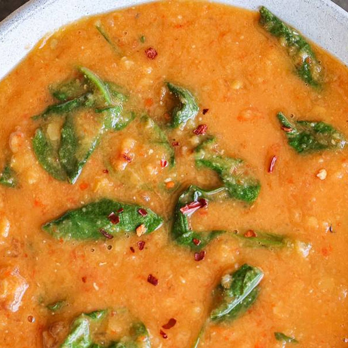 Red Lentil & Spinach Soup