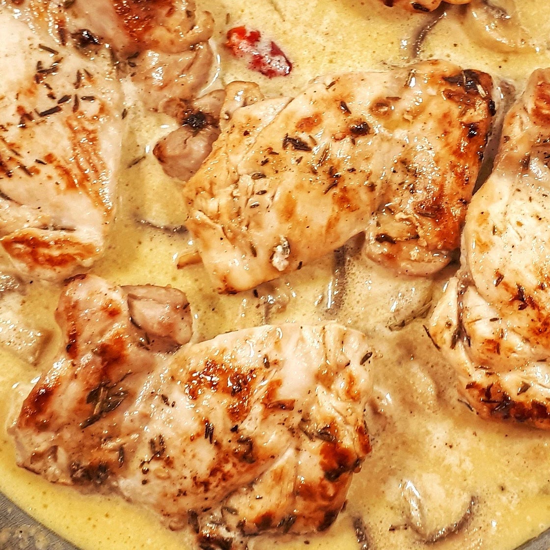 Keto Chicken Thighs with Mushrooms Sauce