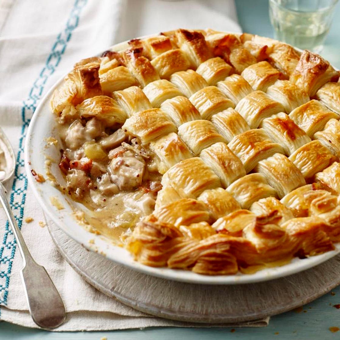 Chicken and bacon pie