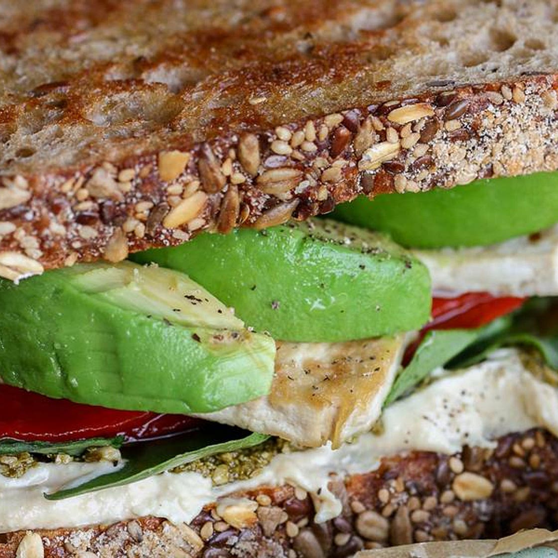 Roasted Bell Pepper Pesto Sandwich