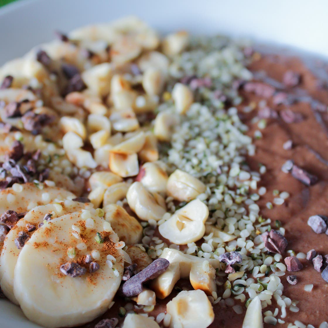 Chocolate Hazelnut Protein Smoothie Bowl (Dairy-Free)