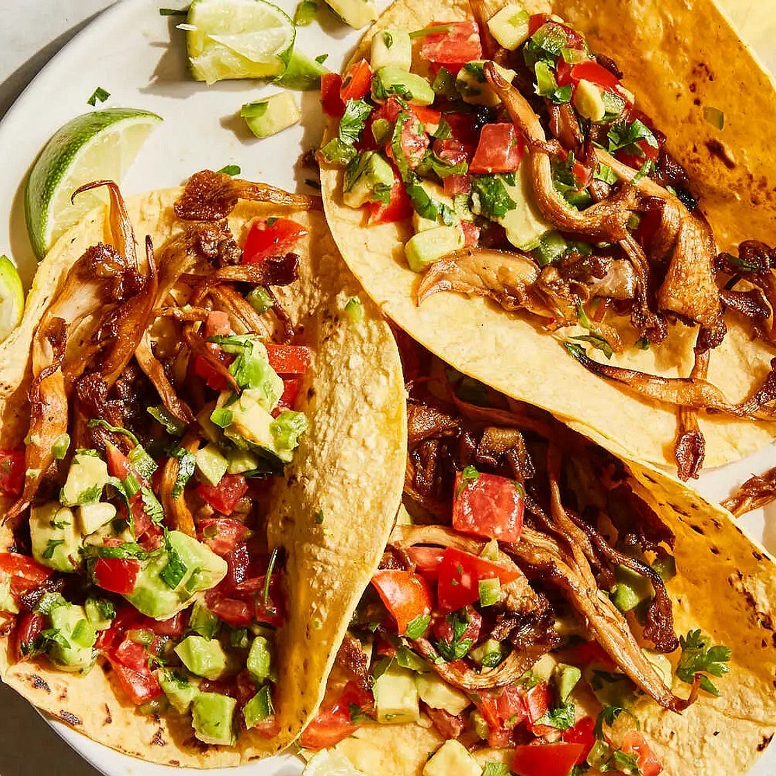 Mushroom Chicharrón Tacos