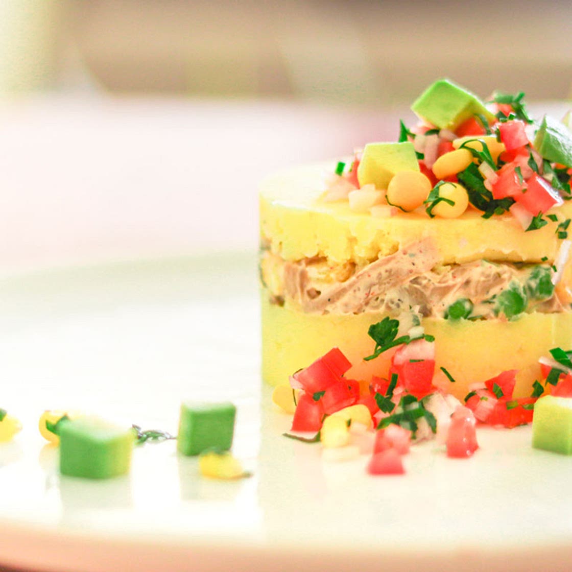Peruvian Causa with Oyster Mushrooms