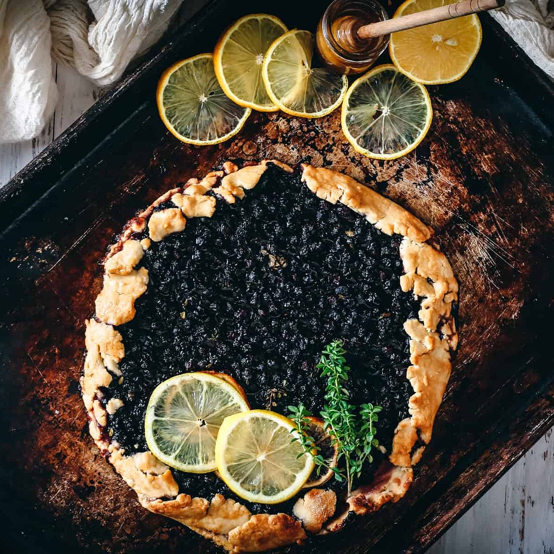 Gluten free blueberry galette with lemon