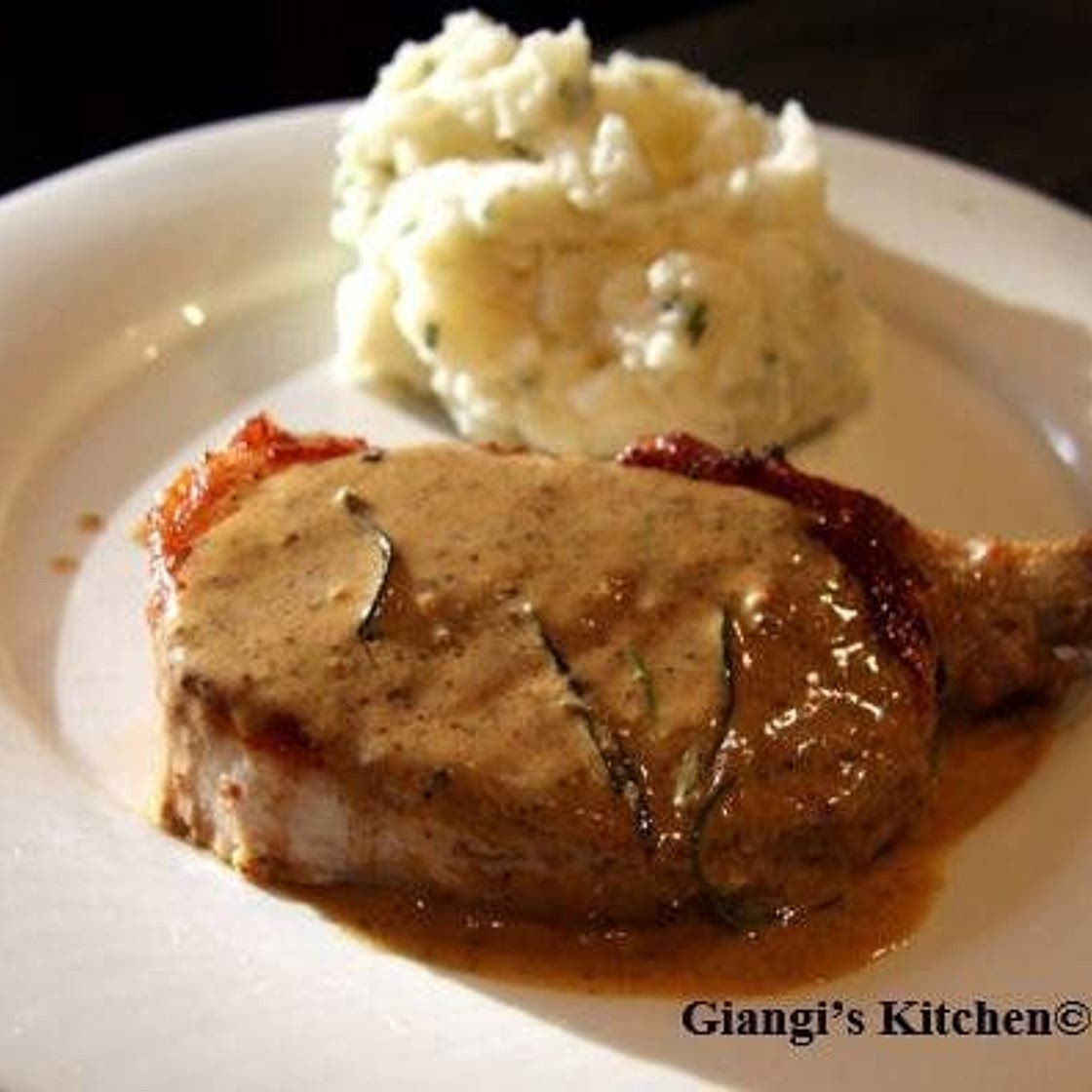 Pork Steaks with Mustard and Rosemary Sauce
