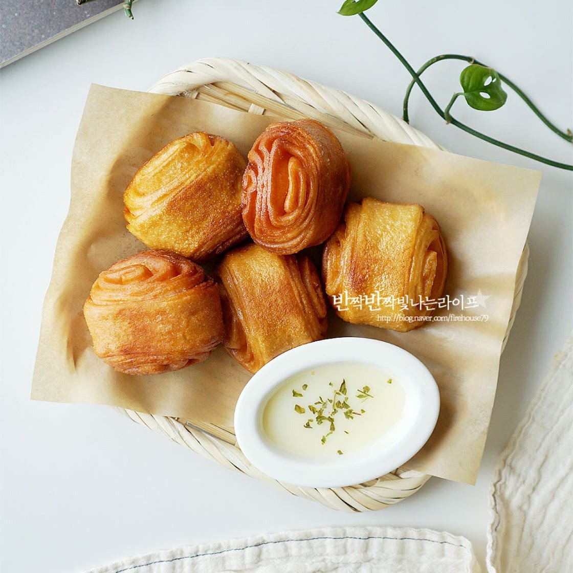 꽃빵 튀김 연유꽃빵 남은 꽃빵요리 집에서 간단한 간식 만들기