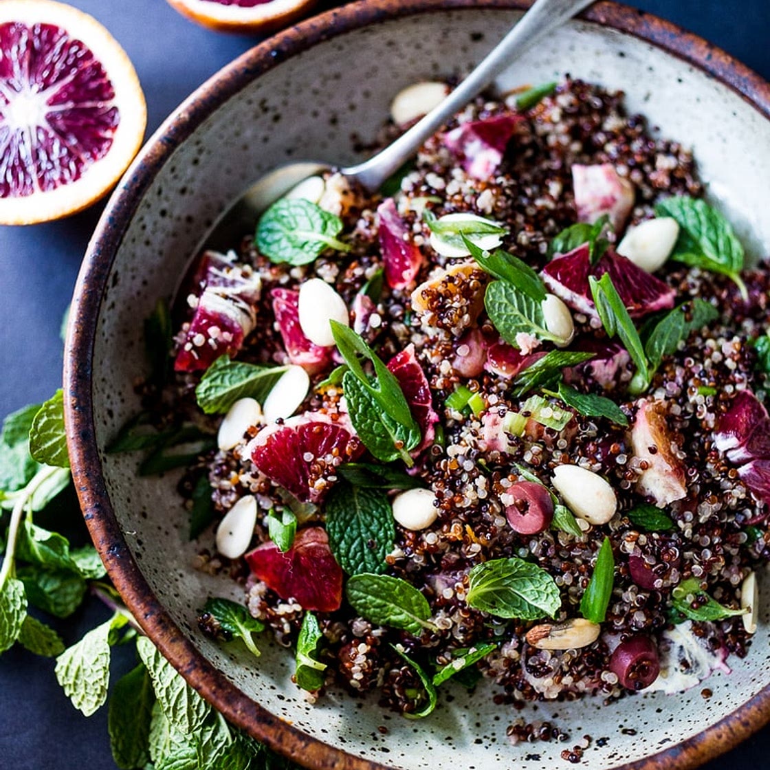 Moroccan Salad with Blood Oranges, Olives, Almond and Mint