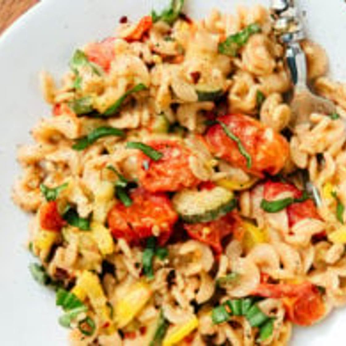 Creamy Cherry Tomato & Summer Squash Pasta