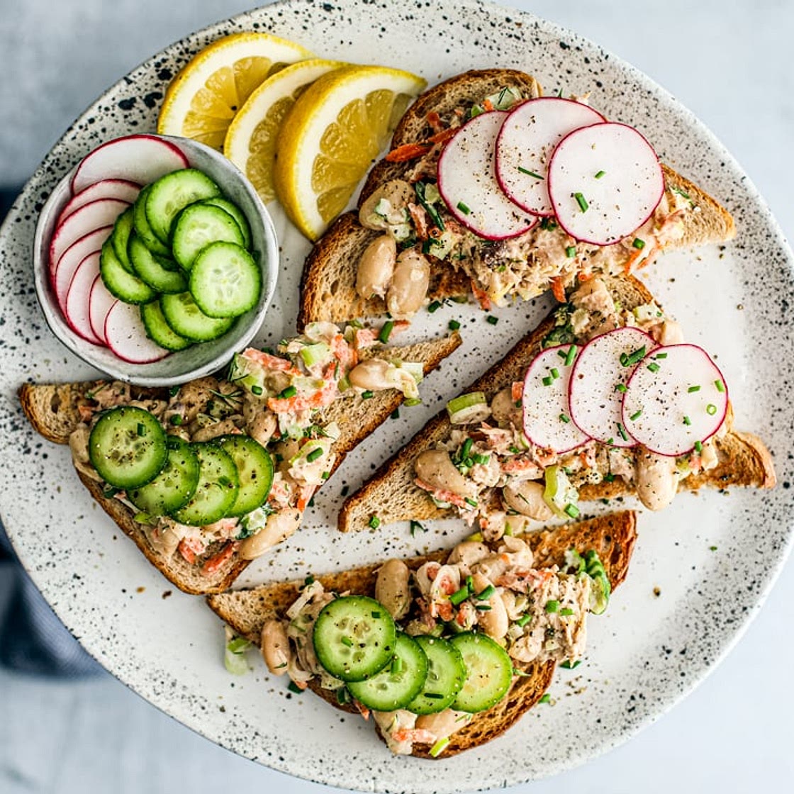 Lemon Mackerel and White Bean Salad on Toast