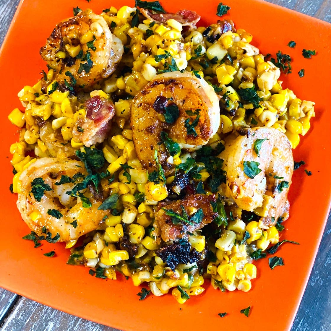 Blackstone Shrimp Bacon and Corn