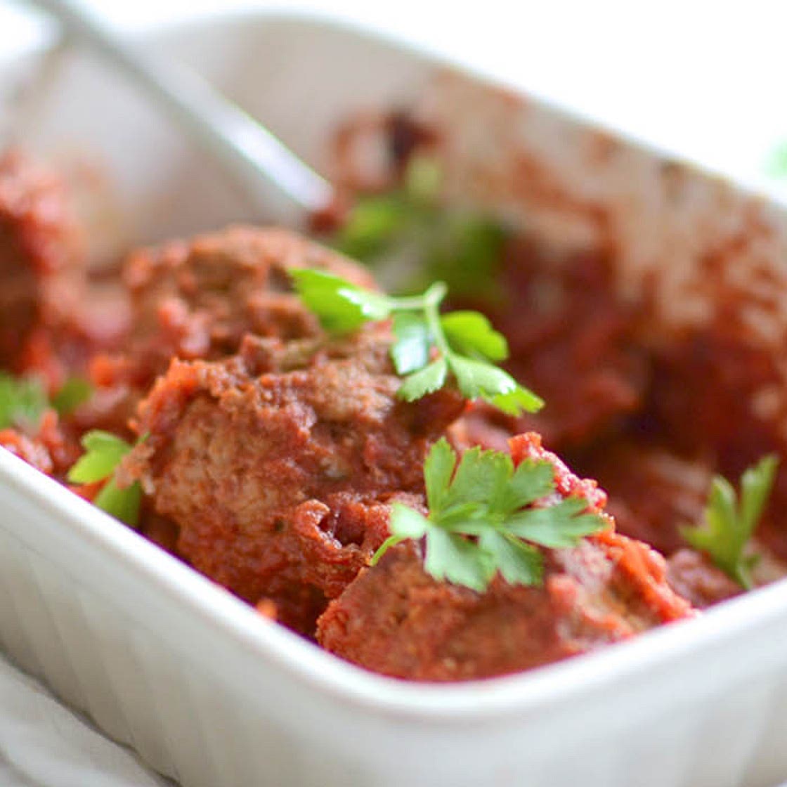 Baked Meatballs with Simple Tomato Sauce