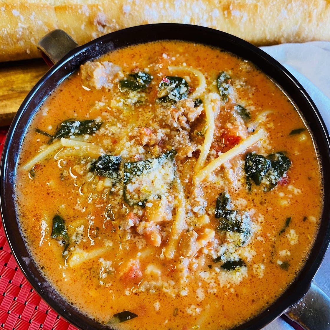 Italian Sausage Spaghetti Soup