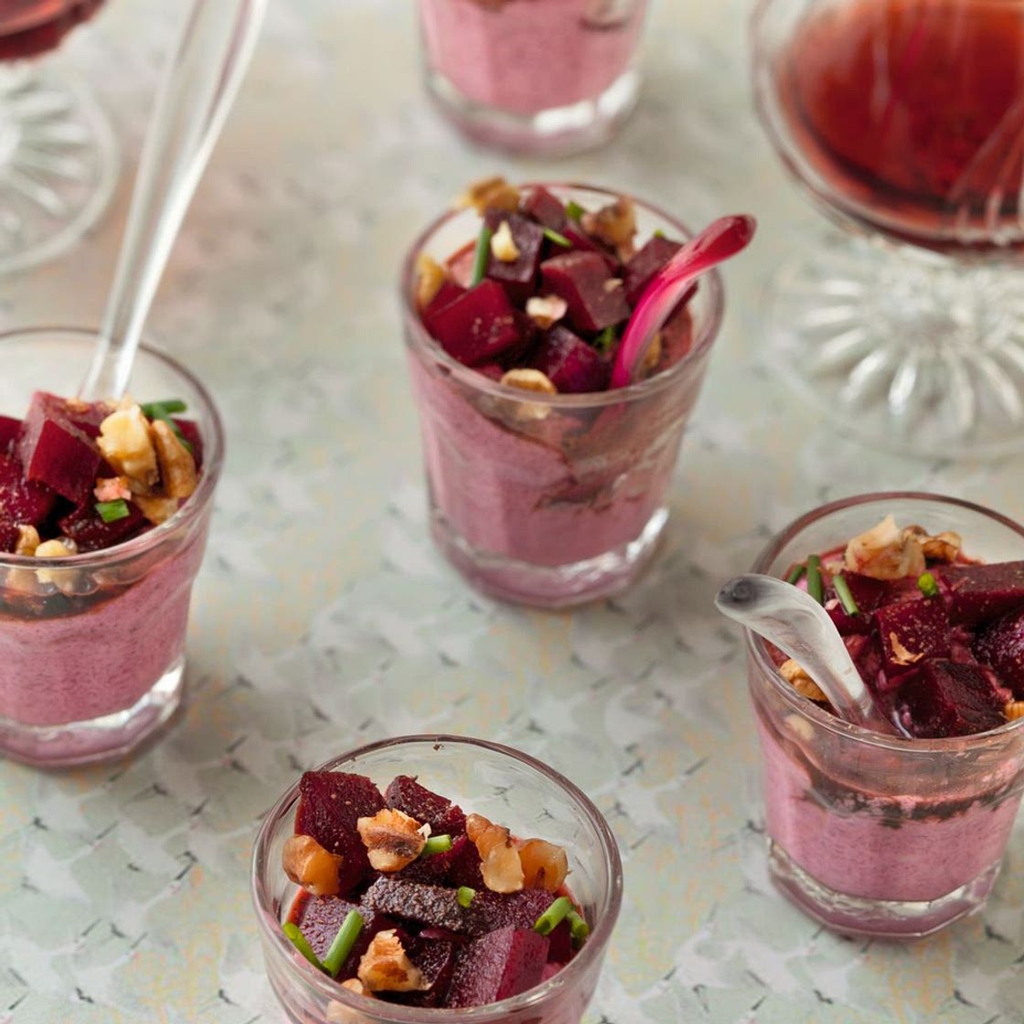 Verrines de betterave et fromage frais