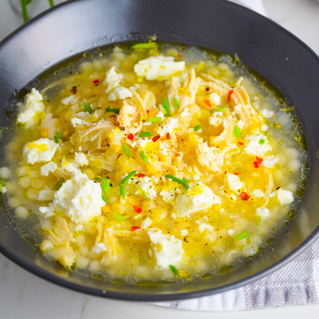 Lemon Chicken Couscous Soup